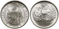 500 lirów 1974, Rzym, srebro próby 835, niewielk