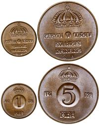 zestaw 2 monet, Sztokholm, 1 öre 1960 TS, 5 öre 