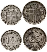 lot 2 monet, 10 aurar 1923, 25 aurar 1922, miedz