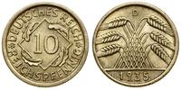 10 reichsfenigów 1935 D, Monachium, bardzo ładne