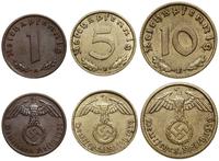 zestaw: 1 fenig, 5 fenigów i 10 fenigów 1939, me