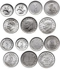 zestaw 7 monet, 25 kuruszy 1970, 50 kuruszy 1973