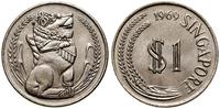 1 dolar 1969, Singapur, miedzionikiel, KM 6