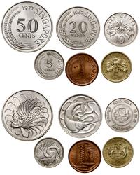 lot 6 monet, 1 cent 1971, 5 centów 1982, 5 centó