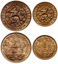 zestaw: 1 cent 1961, 2 1/2 centa 1959, brąz, raz