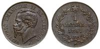 1 centesimo (centym) 1867 M, Mediolan, miedź, Pa