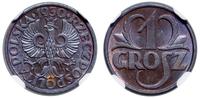 1 grosz 1930, Warszawa, piękna moneta w pudełku 