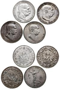 zestaw 4 monet, Wiedeń, 5 koron 1900, 2 x 5 koro