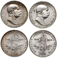 Austria, zestaw 2 x 1 korona, 1908