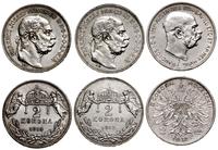 Austria, zestaw 3 x 2 korony, 3 x 1912