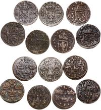 Szwecja, zestaw 13 monet szwedzkich o nominale 1/4 öre, różne lata (część dat nieczytelna)
