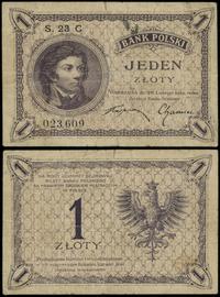 1 złoty 28.02.1919, seria 23C, numeracja 023609,