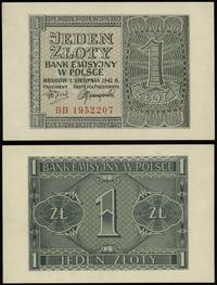 1 złoty 1.08.1941, seria BB, numeracja 1952207, 
