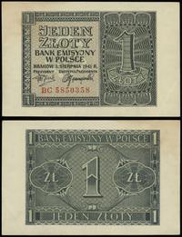 1 złoty 1.08.1941, seria BC, numeracja 5850358, 
