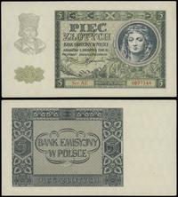 5 złotych 1.08.1941, seria AE, numeracja 0837144