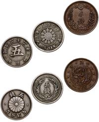lot 3 monet, Osaka, 1/2 sena 1882, 5 senów 1889 