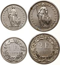 Szwajcaria, lot 1 frank i 2 franki, 1979