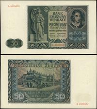 50 złotych 1.08.1941, seria A, numeracja 6505552