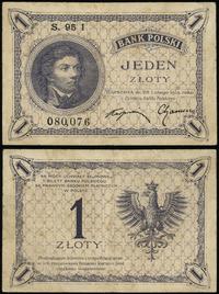 1 złoty 28.02.1919, seria 95 I, numeracja 080076