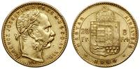 Węgry, 20 franków = 8 forintów, 1888 KB