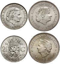 Niderlandy, zestaw: 2 1/2 guldena 1962, 10 guldenów 1970