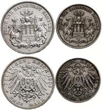 Niemcy, zestaw: 3 marki 1909, 2 marki 1906
