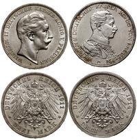 Niemcy, zestaw: 2 x 3 marki, 1911 i 1914
