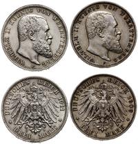 Niemcy, zestaw: 2 x 3 marki, 1909 i 1911