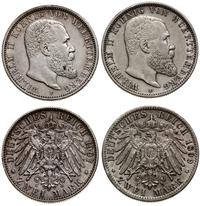 Niemcy, zestaw: 2 x 2 marki, 1899 i 1907
