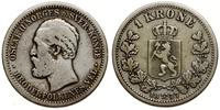 1 korona 1877, Kongsberg, srebro próby "800", NM