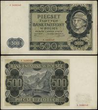 500 złotych 1.03.1940, seria A, numeracja 549654