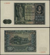 50 złotych 1.08.1941, seria A, numeracja 4666896