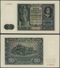 50 złotych 1.08.1941, seria A, numeracja 4666045