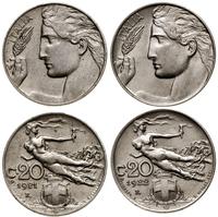 lot 2 x 20 centesimi 1921, 1922, Rzym, nikiel, r