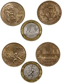 lot 3 monet, 10 franków 1984 (200. rocznica urod