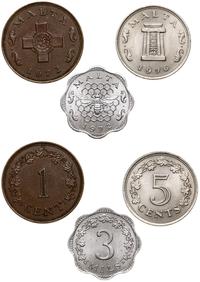 zestaw 3 monet, 3 mile 1972, 1 cent 1972 oraz 5 