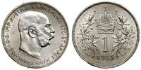 1 korona 1915, Wiedeń, piękna, Herinek 805, KM 2