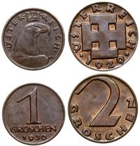 lot 2 monet, Wiedeń, 1 grosz  1930, 2 grosze 192
