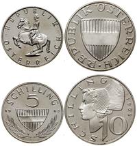 lot 2 monet 1965, 5 oraz 10 szylingów, srebro pr