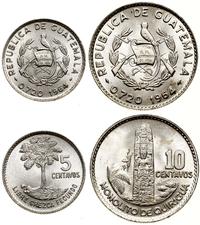 lot 2 monet 1964, 5 i 10 centavos, srebro próby 