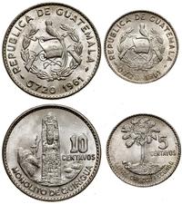 lot 2 monet 1961, 5 i 10 centavos, srebro próby 