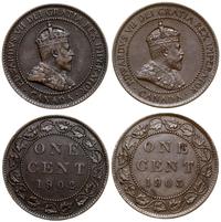 lot 2 x 1 cent 1902, 1903, Londyn, brąz, razem 2