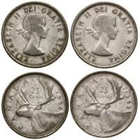 lot 2 x 25 centów 1953, 1954, Ottawa, srebro pró
