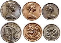 lot 3 monet 1984, Canberra, 2, 5, 10 centów, brą