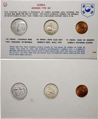 zestaw 3 monet, 10 hwan 1959, 100 hwan 1959 oraz