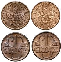 Polska, zestaw 2 x 1 grosz, 1938 i 1939