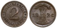 2 fenigi 1924 F, Stuttgart, piękne, AKS 53, Jage