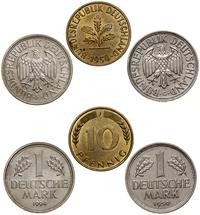 zestaw: 1 marka 1950 G, 1 marka 1994 F, 10 fenig