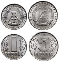 zestaw: 5 fenigów i 1 fenig 1968 A, Berlin, wyśm