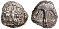 drachma V-IV w pne, Aw: Mała głowa Gorgony na wp